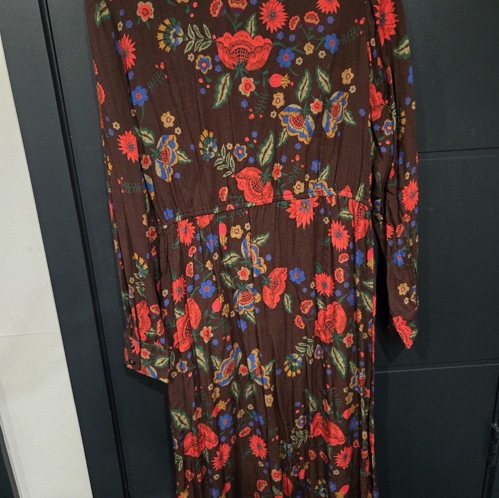 Nwot Anthropologie Bl-nk Rikke Longsleve Button Down Midi Dress XL - Picture 3 of 3